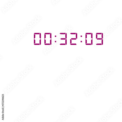 Digital clock number set. Electronic figures. Vector illustration.