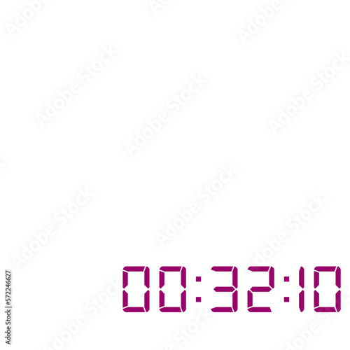 Digital clock number set. Electronic figures. Vector illustration.
