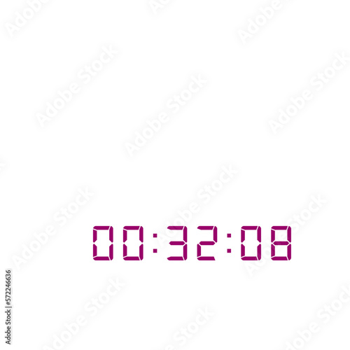 Digital clock number set. Electronic figures. Vector illustration.