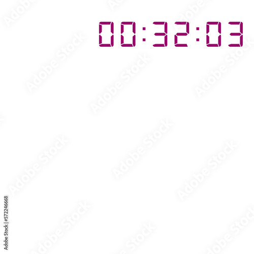 Digital clock number set. Electronic figures. Vector illustration.
