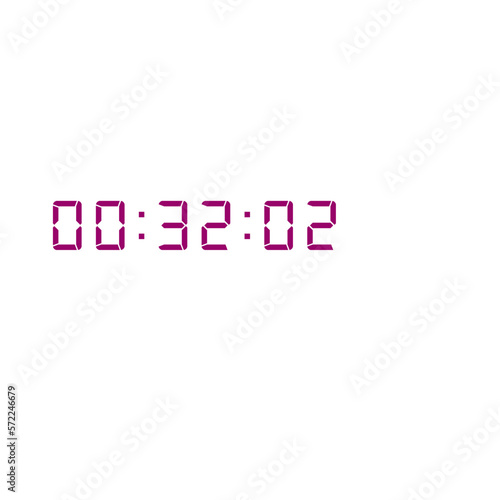 Digital clock number set. Electronic figures. Vector illustration.