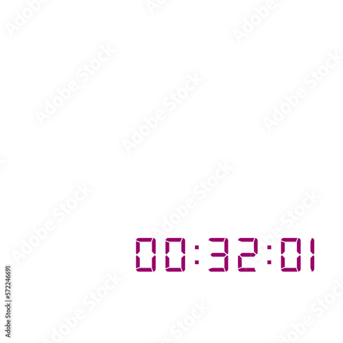 Digital clock number set. Electronic figures. Vector illustration.