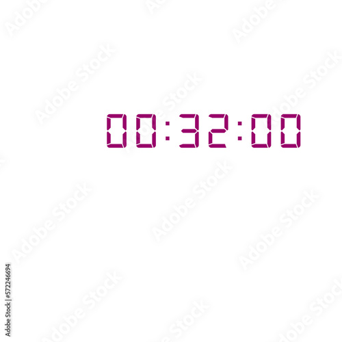 Digital clock number set. Electronic figures. Vector illustration.
