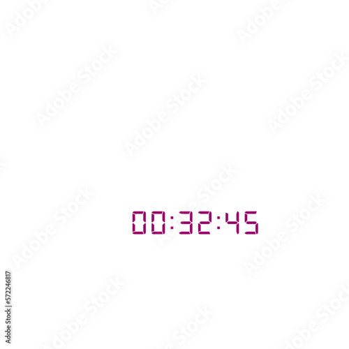 Digital clock number set. Electronic figures. Vector illustration.