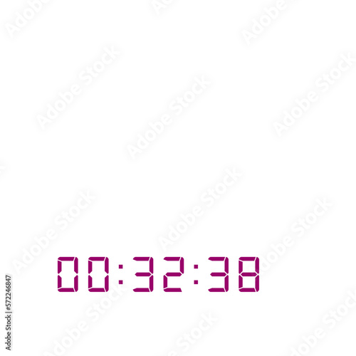 Digital clock number set. Electronic figures. Vector illustration.