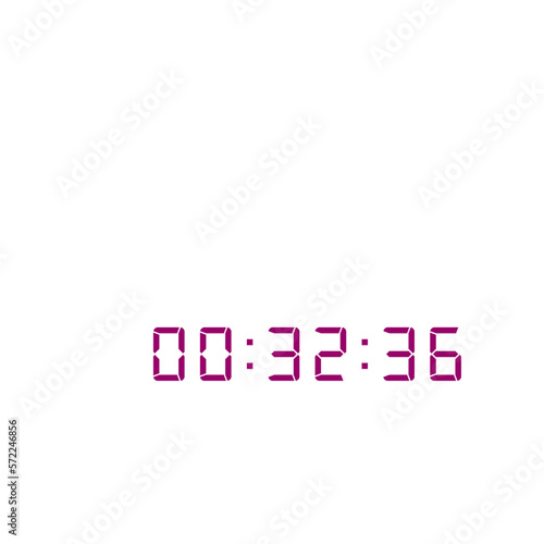 Digital clock number set. Electronic figures. Vector illustration.