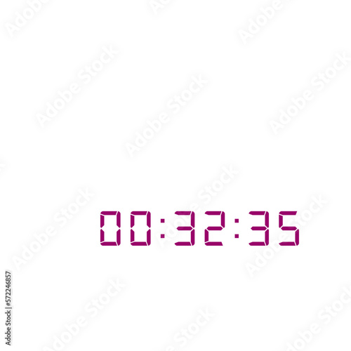 Digital clock number set. Electronic figures. Vector illustration.