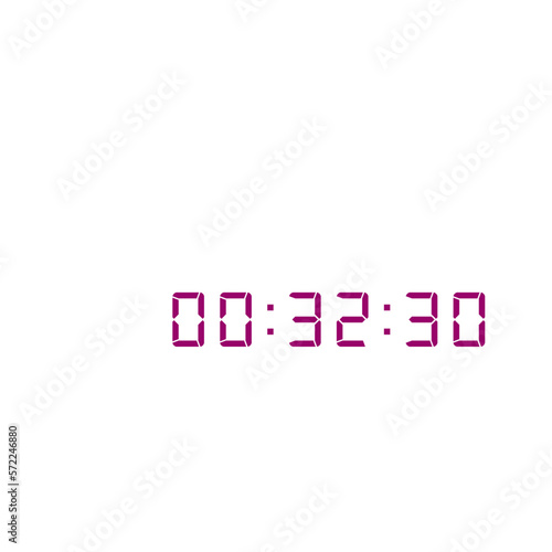 Digital clock number set. Electronic figures. Vector illustration.
