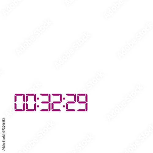 Digital clock number set. Electronic figures. Vector illustration.