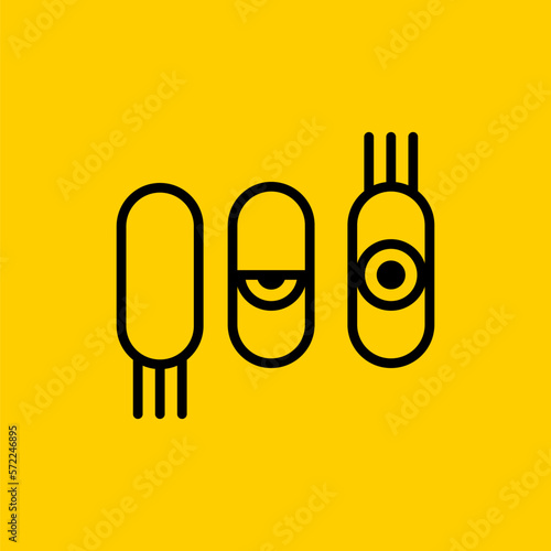 Closed and open eyes, insight of creative line icon