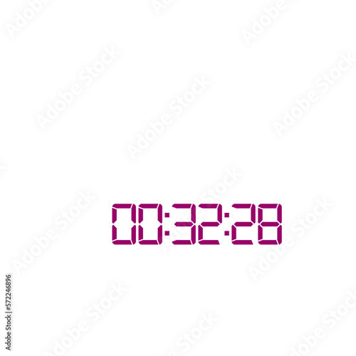 Digital clock number set. Electronic figures. Vector illustration.