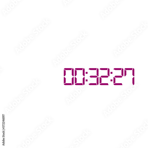 Digital clock number set. Electronic figures. Vector illustration.