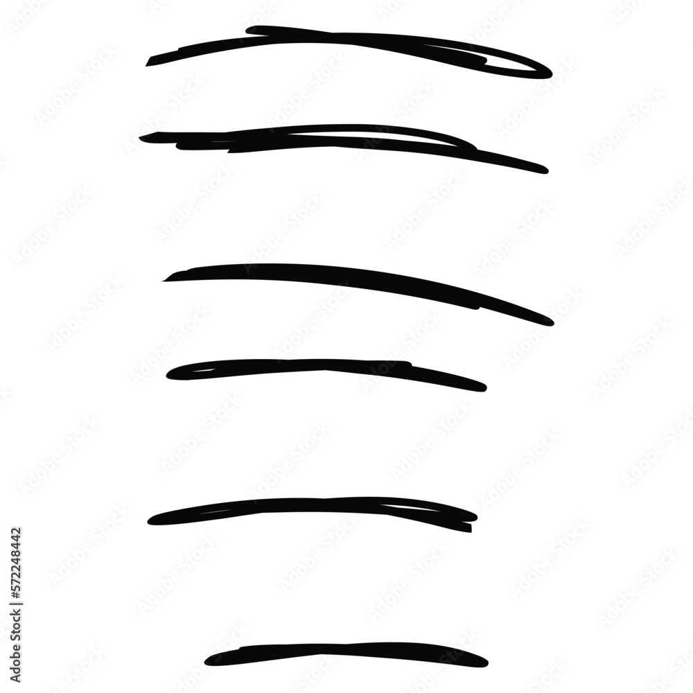 Set of handmane lines, brush lines, underlines. Hand drawn collection of doodles. Isolated on a white background. EPS Vector Illustration Set of handmane lines, brush lines, underlines. Hand drawn collection of doodles. Isolated on a white background. EPS Vector Illustration