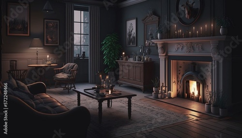 Cozy Room With Fireplace - Dark And Moody Room Cozy