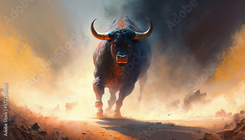 Angry bull. generative Ai