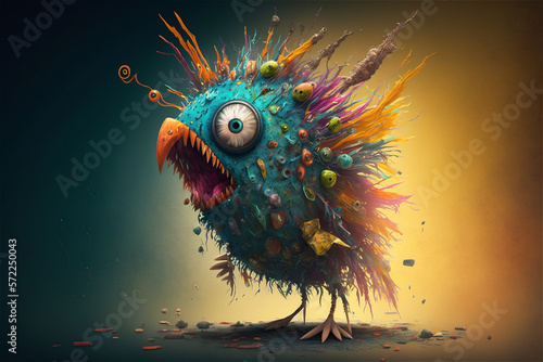 Fototapeta Naklejka Na Ścianę i Meble -  Alien creature caught by surprise