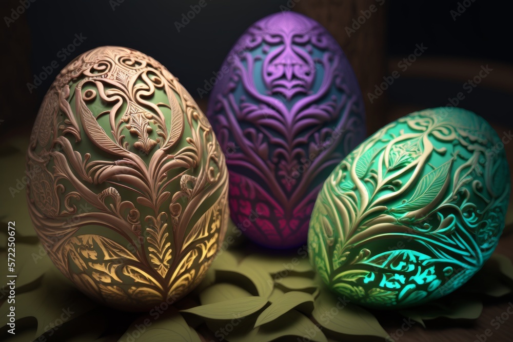 Ostern Eier Fantasy Bunt Generative AI Ostern Eier Fantasy Bunt Generative AI