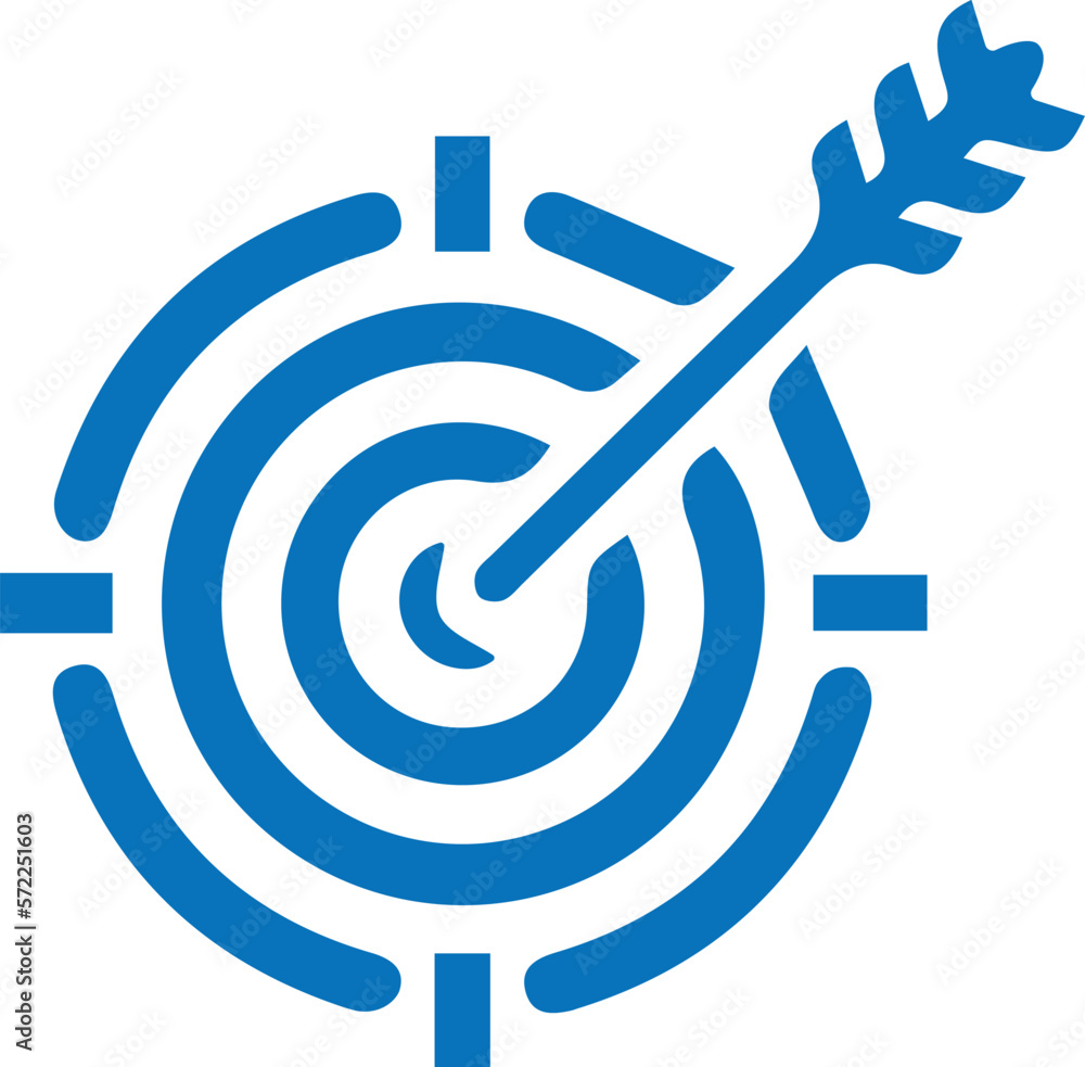 Goal setting icon, target setting icon blue vector Goal setting icon, target setting icon blue vector