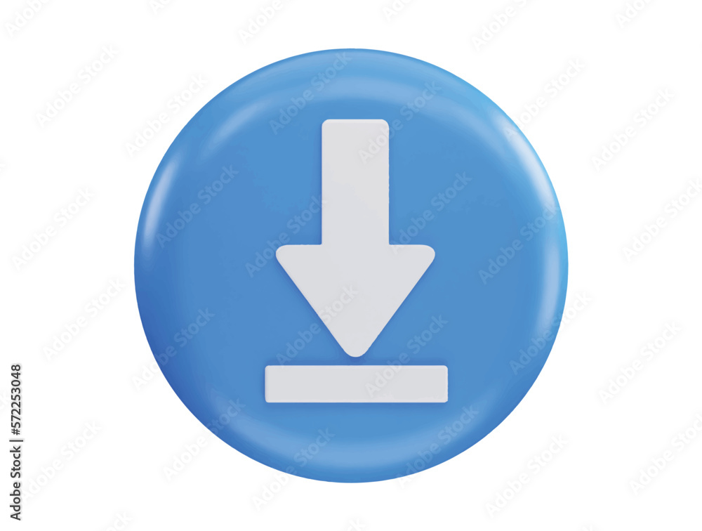 Download icon 3d rendering vector illustration Download icon 3d rendering vector illustration
