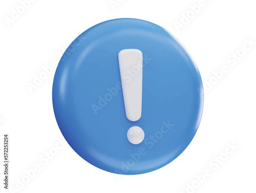 Warning and exclamation sign 3d rendering vector icon illustration