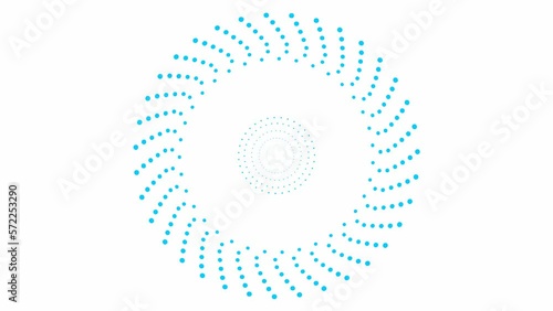 Wallpaper Mural Animated blue circles from dots rotating from the center. Looped video. Vector illustration isolated on white background. Torontodigital.ca