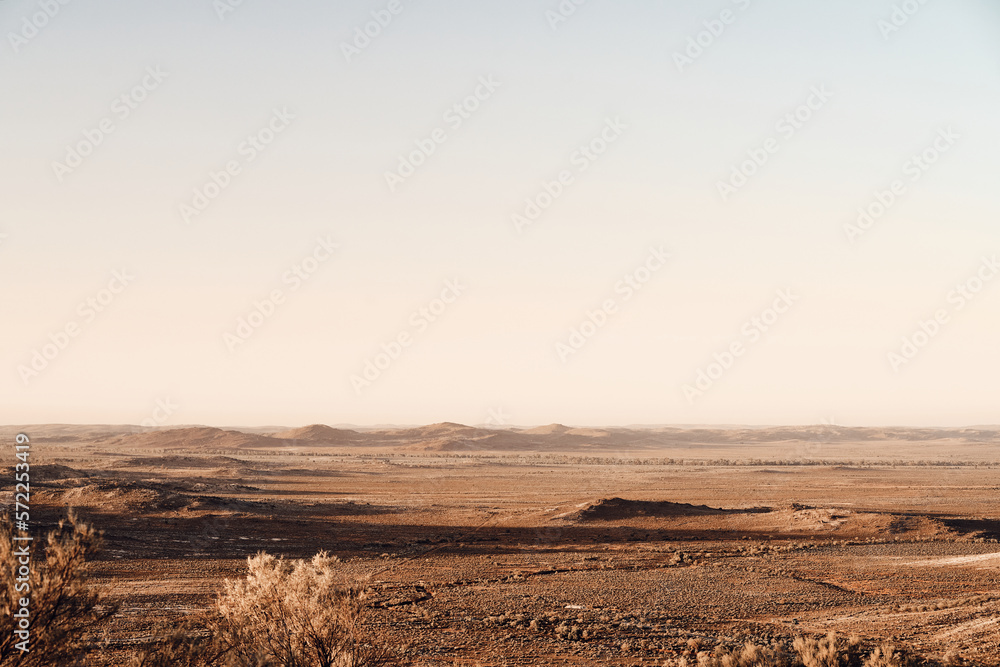 Looking over desert and arid terrain in NSW outback Looking over desert and arid terrain in NSW outback