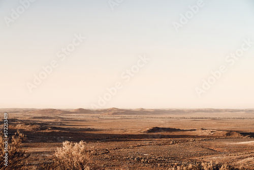 Looking over desert and arid terrain in NSW outback photo
