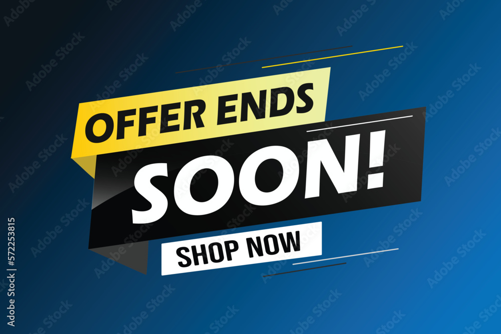 Offer ends soon. Poster flyer banner. Special offer price sign. Advertising discounts symbol. Thought speech bubble with quotes. Offer ends soon chat think megaphone message	