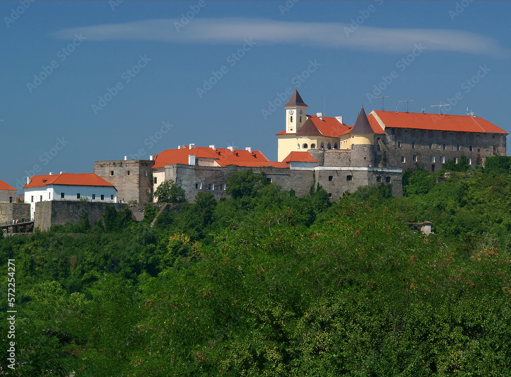 Palanok Castle or Mukachevo Castle. Transcarpathia. Ukraine. Europe.