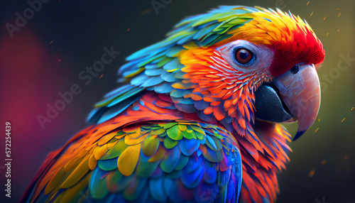rainbow lorikeet parrot, Generative AI © thinnapat