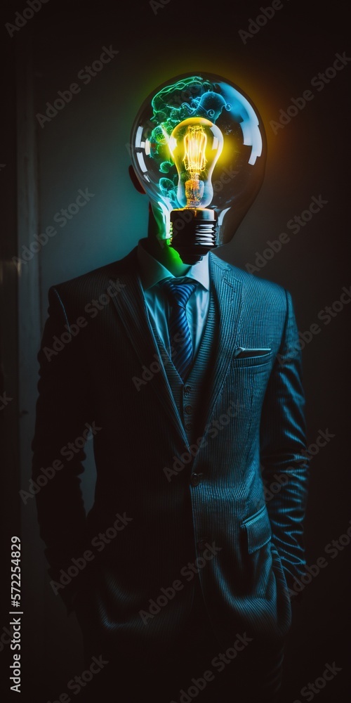 lightbulb in a business suit illustration of the creative idea process generative ai lightbulb in a business suit illustration of the creative idea process generative ai