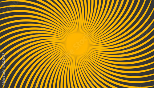 Retro banner with sun and rays in style of 70s