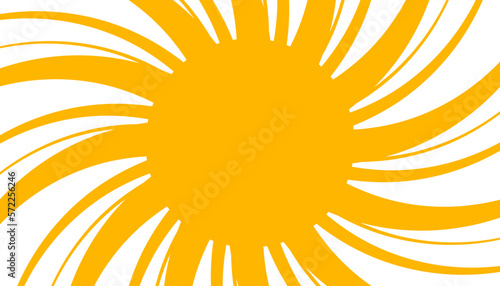 Retro banner with sun and rays in style of 70s