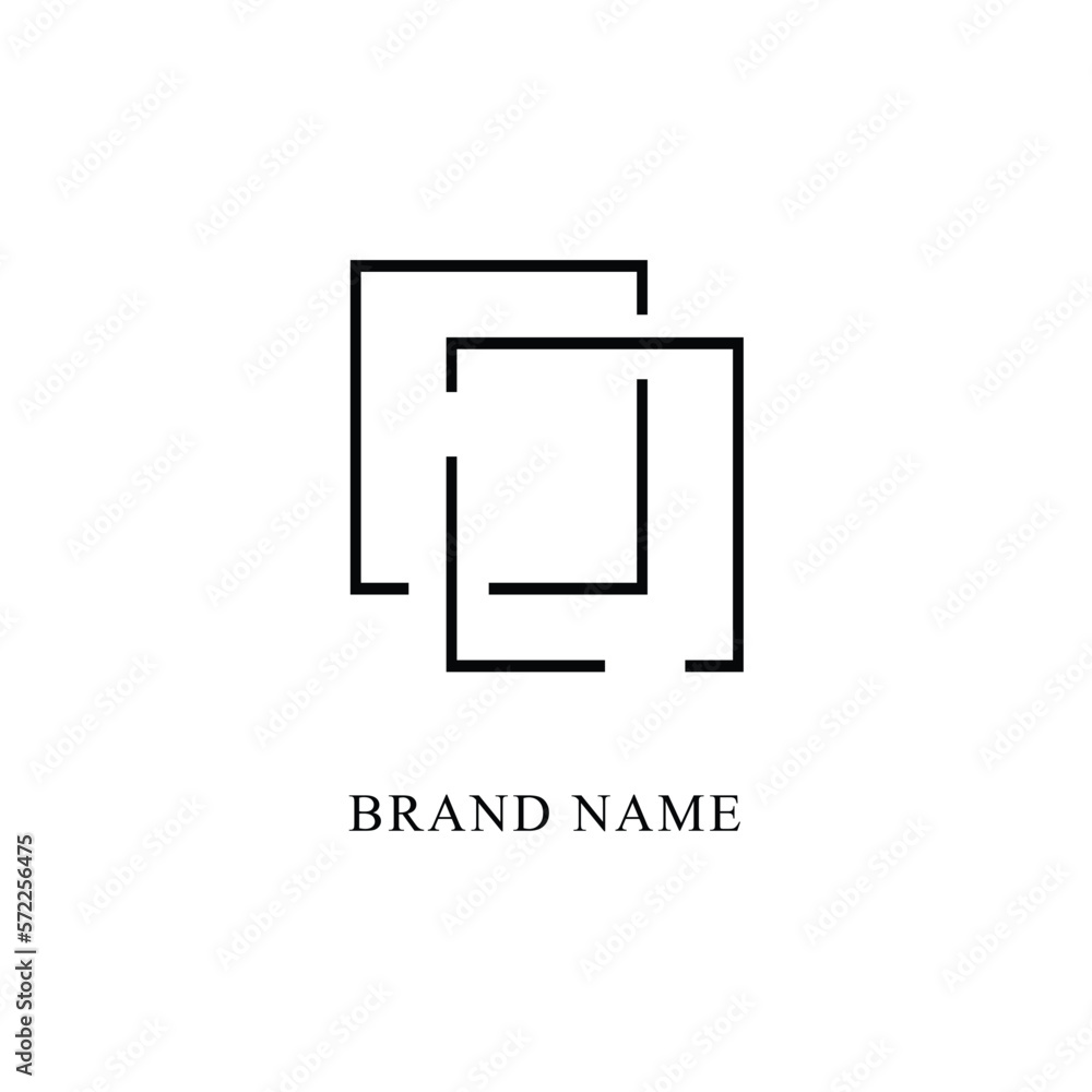 Vector illustration square logo design template business Vector illustration square logo design template business