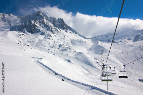 ski lift in the mountains © Andrei Kazarov