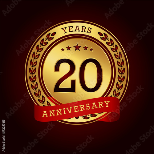20th anniversary celebration logo design. Vector Eps10