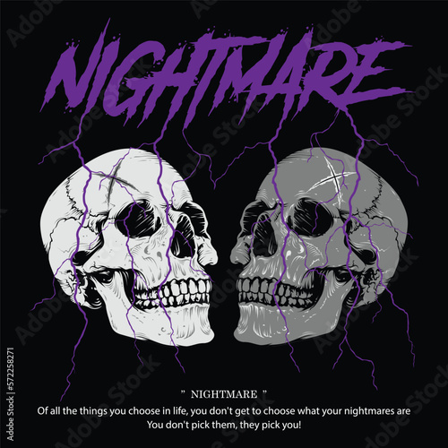 Streetwear Graphic Design modern skull nightmare