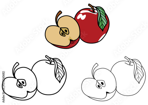 coloring pages of vegetables and apples for kids