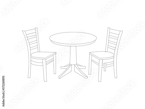 chairs and table. two chairs and table. chair table clip art and illustration