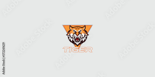 Tiger head design with creative concept premium vector