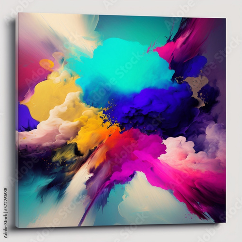 Abstract colorful oil painting.. Generated AI.