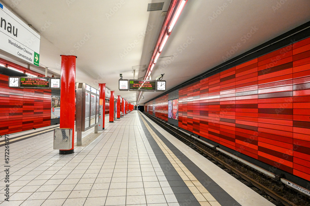 Hamburg, Germany, Passenger train in railway station. S bahn in Germany ...