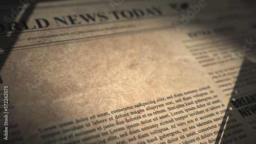 Quadro em tela Alte Zeitung in Nahaufnahme im Archiv des Newsroom mit TextPlatzhaltern