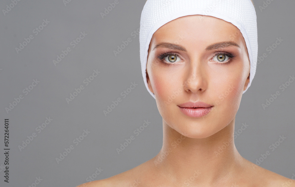Beautiful face of young and healthy girl. Skin care, cosmetics and face lifting concept. Beautiful face of young and healthy girl. Skin care, cosmetics and face lifting concept.