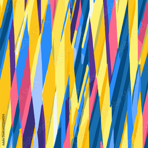 Bright Colorful Pattern With Diagonal Lines And Breakouts Vector Background Style.