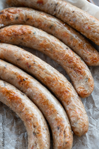 Grilled sausages with sauce...