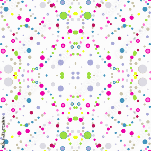 Seamless Colourful Dots Pattern Background.