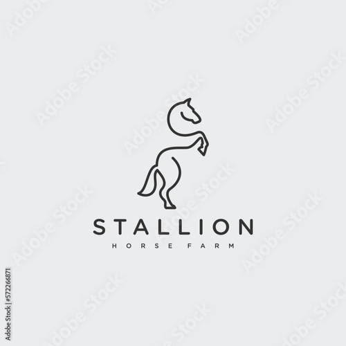 standing horse line logo design inspiration