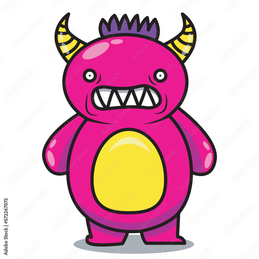 Cute Cartoon Monsters illustration. Flat vector Cute Cartoon Monsters illustration. Flat vector