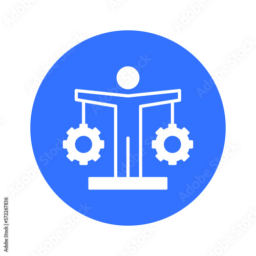 Man with cogwheel vector icon easily modify

